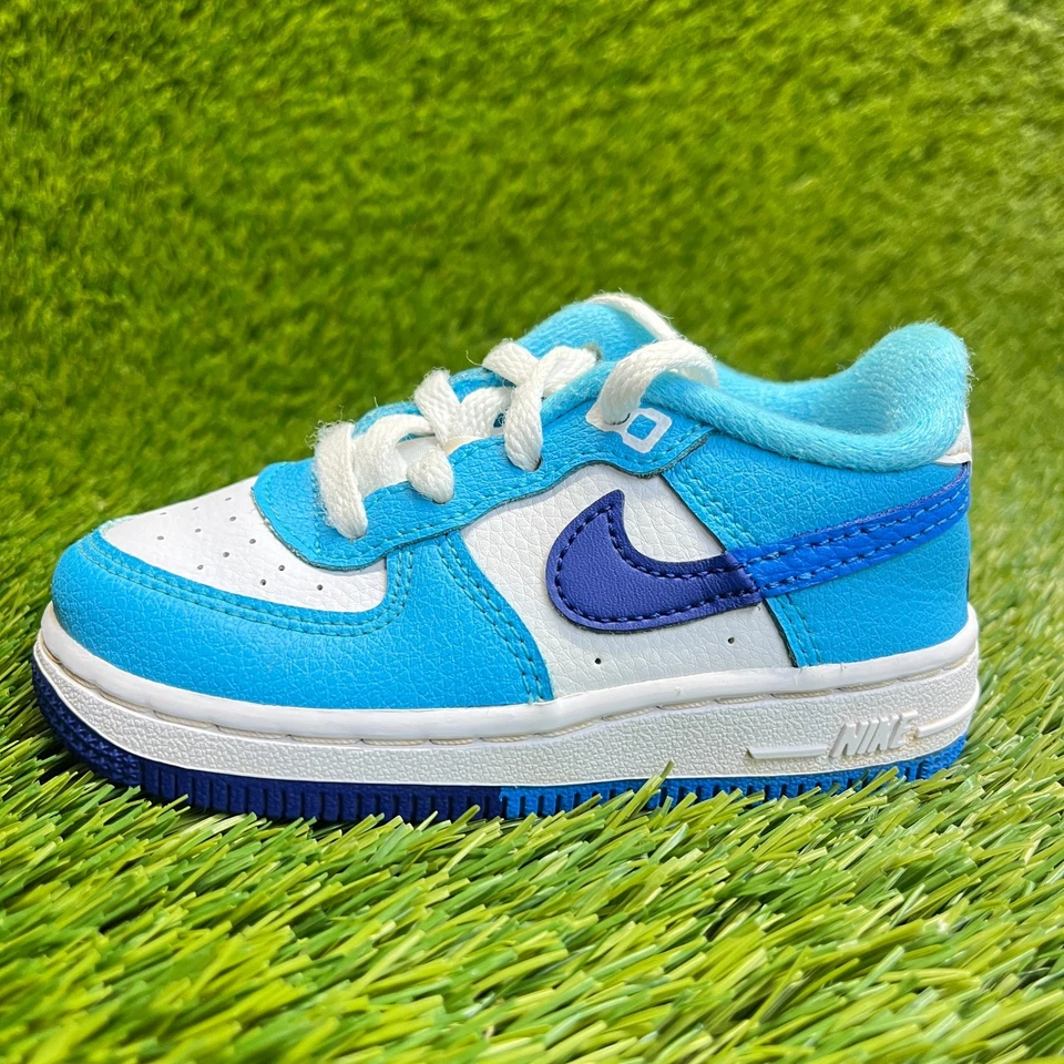 Nike Air Force 1 LV8 2 Toddler Size 7C Blue White Athletic Shoes Sneakers - Image 3 of 4