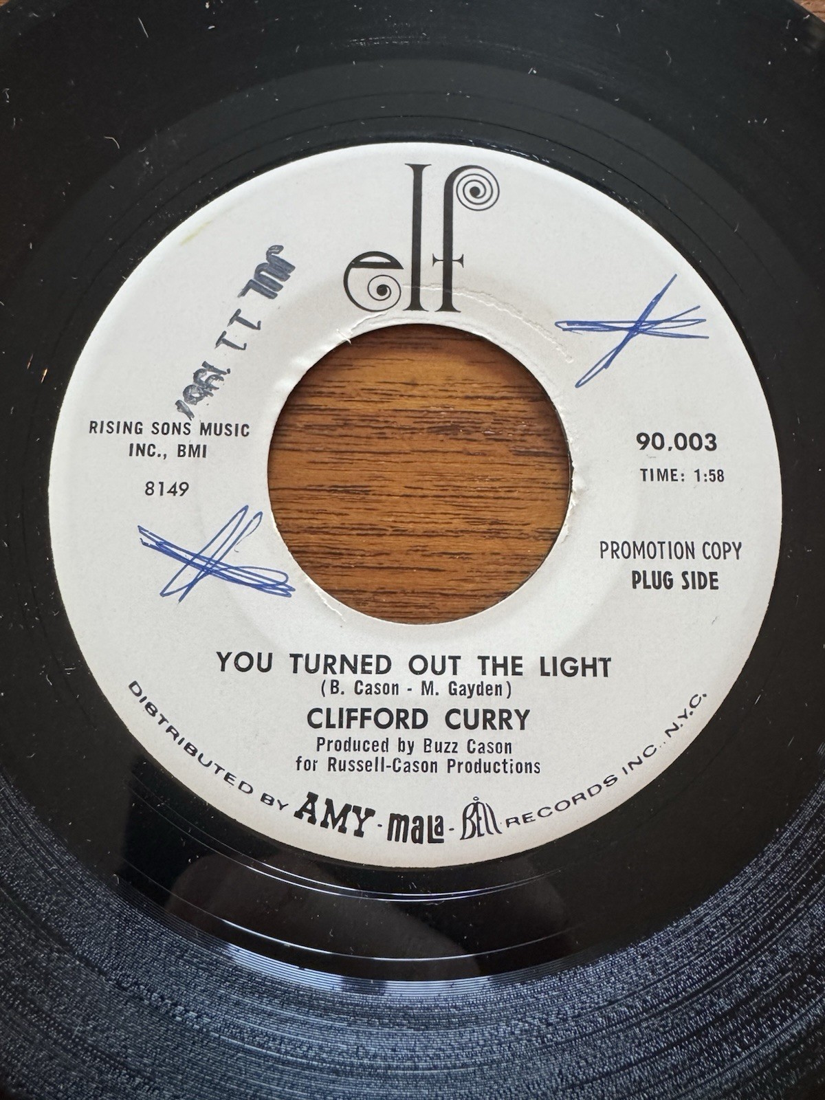 Northern Soul 45 Clifford Curry You Turned Out The Light & Good Humor Man Elf NM