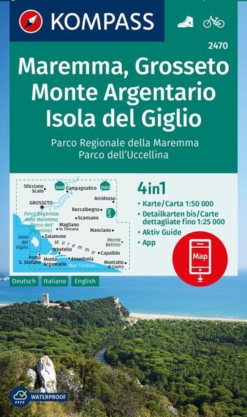 KOMPASS Wanderkarte 2470 Maremma, Grosseto, Monte Argentario, Isola del Giglio 1 - Kompass Karten GmbH