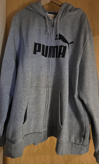 PUMA Herren Kapuzenpullover Grau 4XL Zip Hoodie mit Logo Kapuze & Taschen