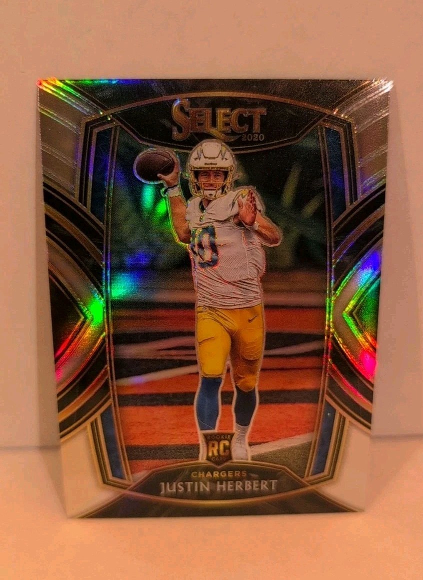 Justin Herbert 2020 Panini Select Club Level 244 Silver Prizm RC Rookie Chargers