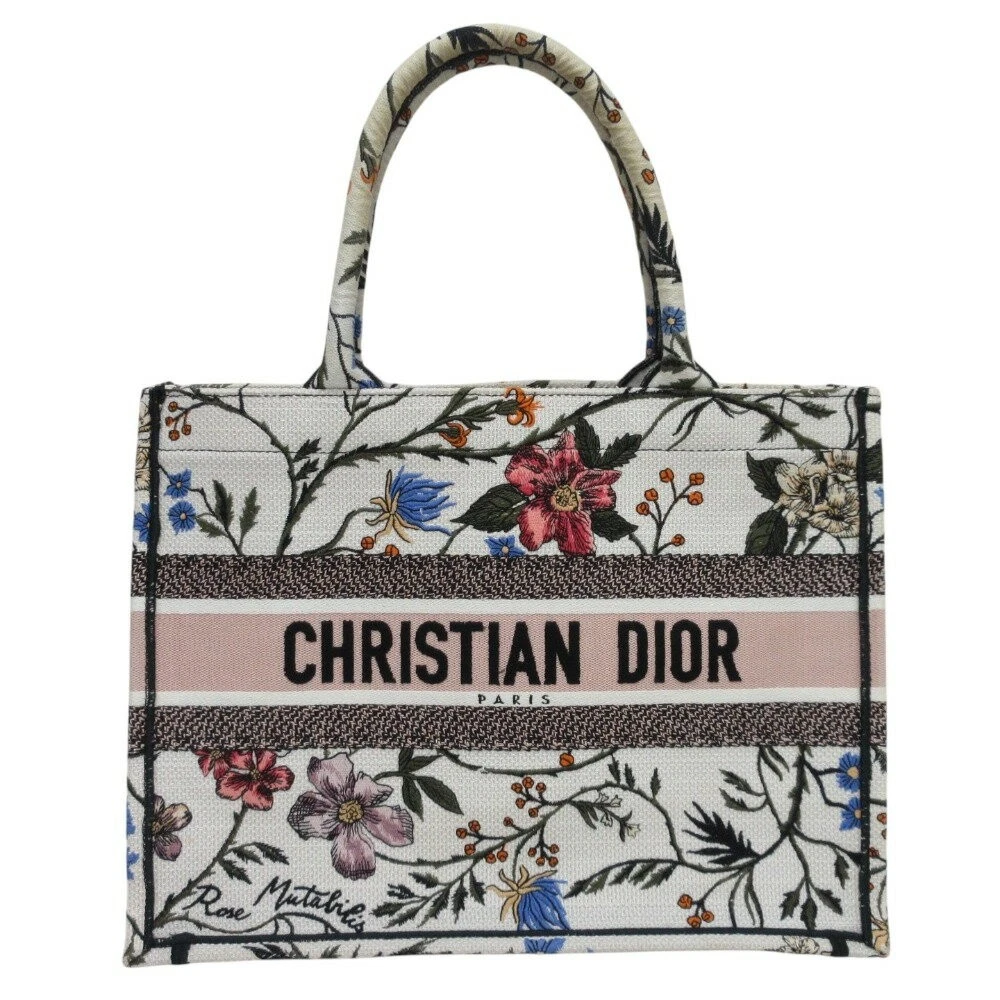 Sac à main Christian Dior livre fourre tout rose moyen mutabilis toile logo floral