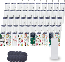 50 Pack 20Oz Sublimation Tumblers Bulk with Flat Edge, 20OZ Flat Sublimation Tum
