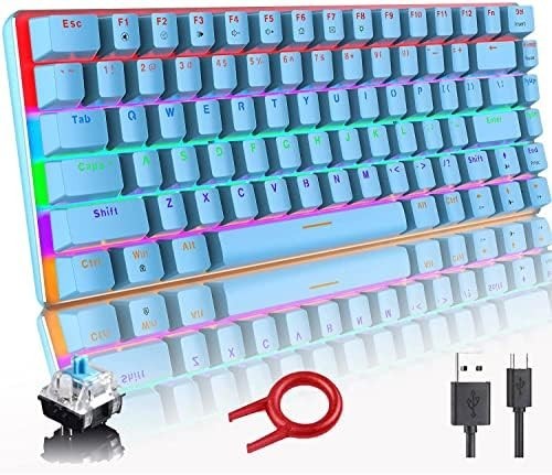 Mechanical Gaming USB Wired Keyboard Rainbow Backlight for Gaming, Working
