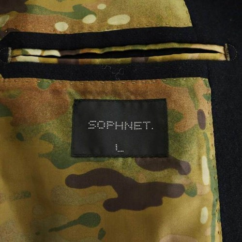 Softnet SOPHNET. 2 way British Chester coat middle length elbow patch lined Used - Picture 3 of 7