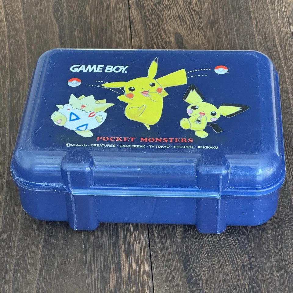 Nintendo Pokemon Pocket Monsters Official Navy Vintage Game Boy Hard Case Japan - Image 3 of 4