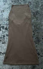 H&M Women’s Brown Ribbed Bodycon Mini Dress Spaghetti Strap Stretch Size L