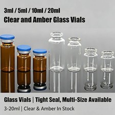 100PCS Essential Oil Perfume Small Sample Glass Vials Bottles Containers w/ Caps