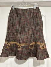 Vintage Multicolored Woven A-Line Skirt By Requirements Size 8 Great Condition
