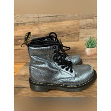 Dr. Martens 1460 Silver crackle combat boots juniors kids size 1