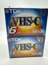 Sealed TDK 6 Pack VHS-C HG Ultimate 30 Minute Tapes TC-30HG New Old Stock NOS