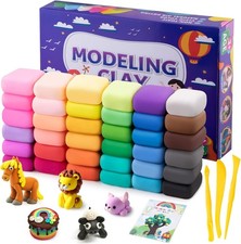 Air Dry Clay, 36 Colors Modeling Clay Kit with 3 Sculpting Tools, Magic Foam ...