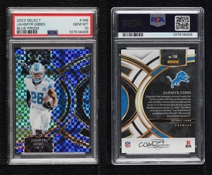 2023 Select Premier Level Blue Prizm /149 Jahmyr Gibbs PSA 10 GEM MT Rookie RC