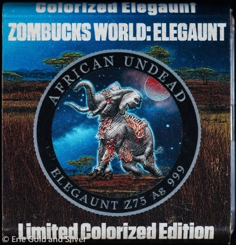 Zombucks World: Elegaunt 1 oz Silver Limited Edition Colorized Round