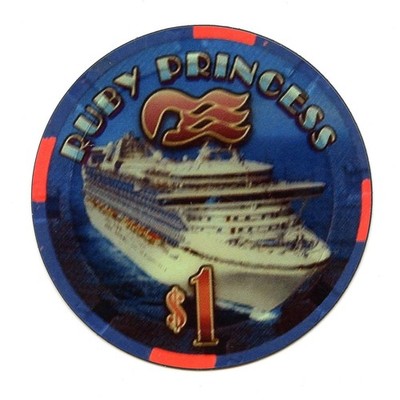 Magnet Princess Ruby $1 Cruise Ship Casino Chip fridge door 3 