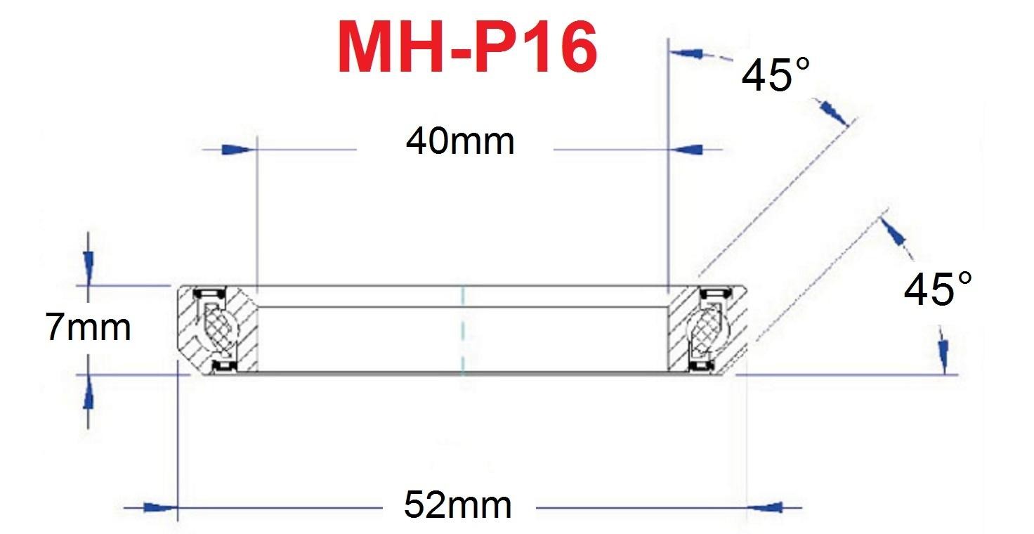 Bicycle Headset Bearing MH-P16 40x52x7mm 45°x45° Degree