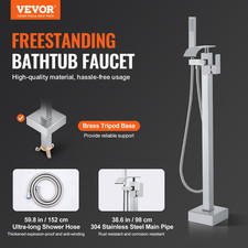 Freestanding Bathtub Faucet, Floor Mount, Freestanding Tub Filler, Shower 070