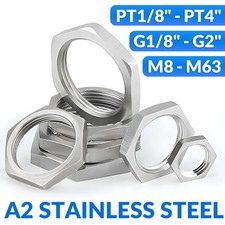 FINE THREAD PITCH HALF NUTS HEXAGON THIN LOCK NUT METRIC/INCH A2 STAINLESS STEEL