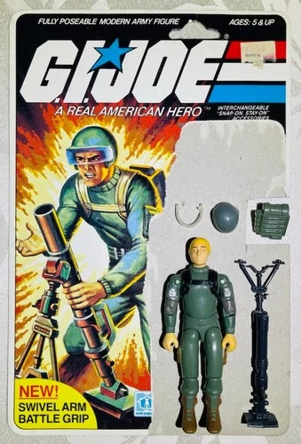G.I. Joe 1982-1983 Short-Fuze v1.5 Swivel w/Full Card, 100% COMPLETE, EXCELLENT
