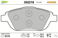 Valeo 302218 Bremsbelagsatz, Scheibenbremse FüR CitroËN DS Opel Peugeot