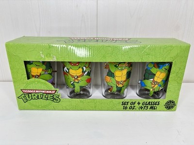 Nickelodeon Teenage Mutant Ninja Turtles 16 Oz. Glass Set Of 4 Glasses TMNT 2014