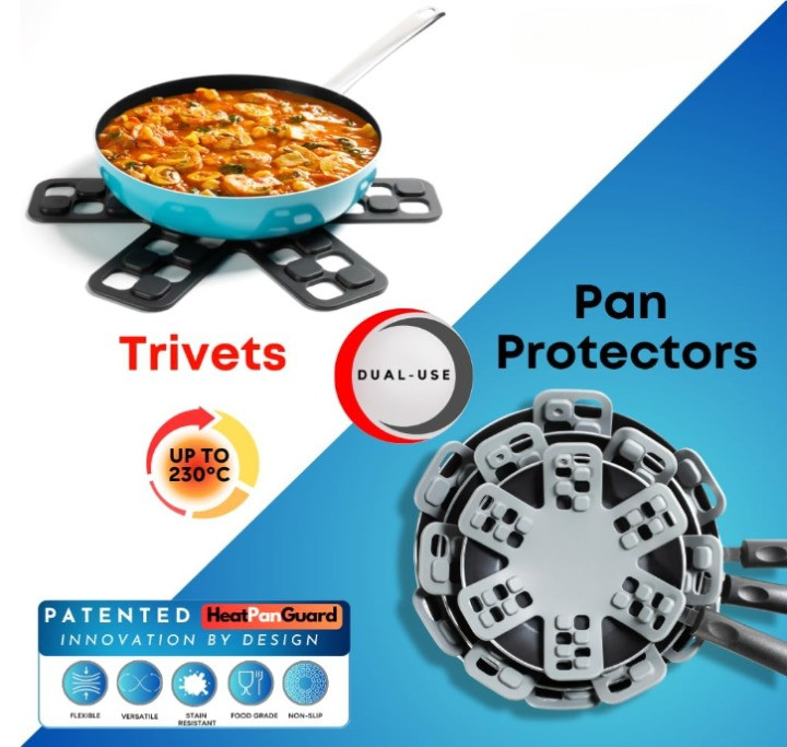 Protectores de silicona 6 pzs para apilar ollas y como salvamanteles para platos