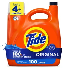 Tide Laundry Detergent Liquid, Original Scent, 132 fl oz, 100 Loads, HE Compatib