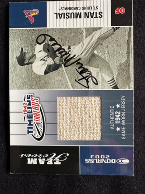 Stan Musial 2003 Donruss Team Heroes Timeline Threads Auto 1/1 24th National