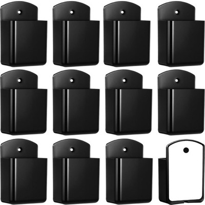 12 Pcs Remote Control Holder Wall Mount Adhesive TV Controller Holder Black T...