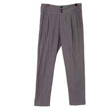Sundance Womens Size 10 Linen/Cotton Blend Casual Career Gray Striped Pants