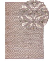 Rechteckiger Teppich Rosa Und Beige Aus Baumwolle Und Jute Rustikale Stil 140 X