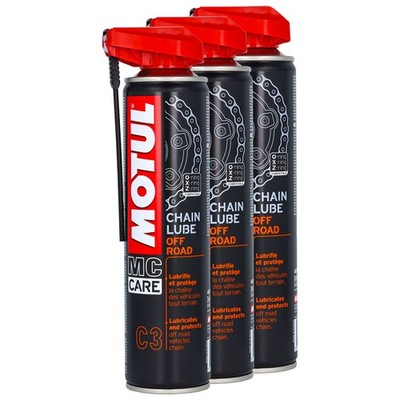 Kettenspray MC CARE C3 Chain Lube Off Road Motul 3 X 400 ml Kette Ketten Spray