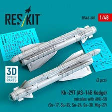 Kh-29T (AS-14B Kedge) missiles with AKU-58 (2 pcs) Scale 1:48 ResKit RS48-0601