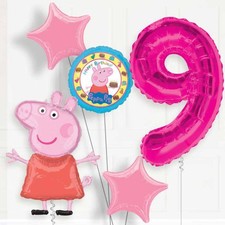 Peppa Pig 9th Birthday Helium Balloon Package