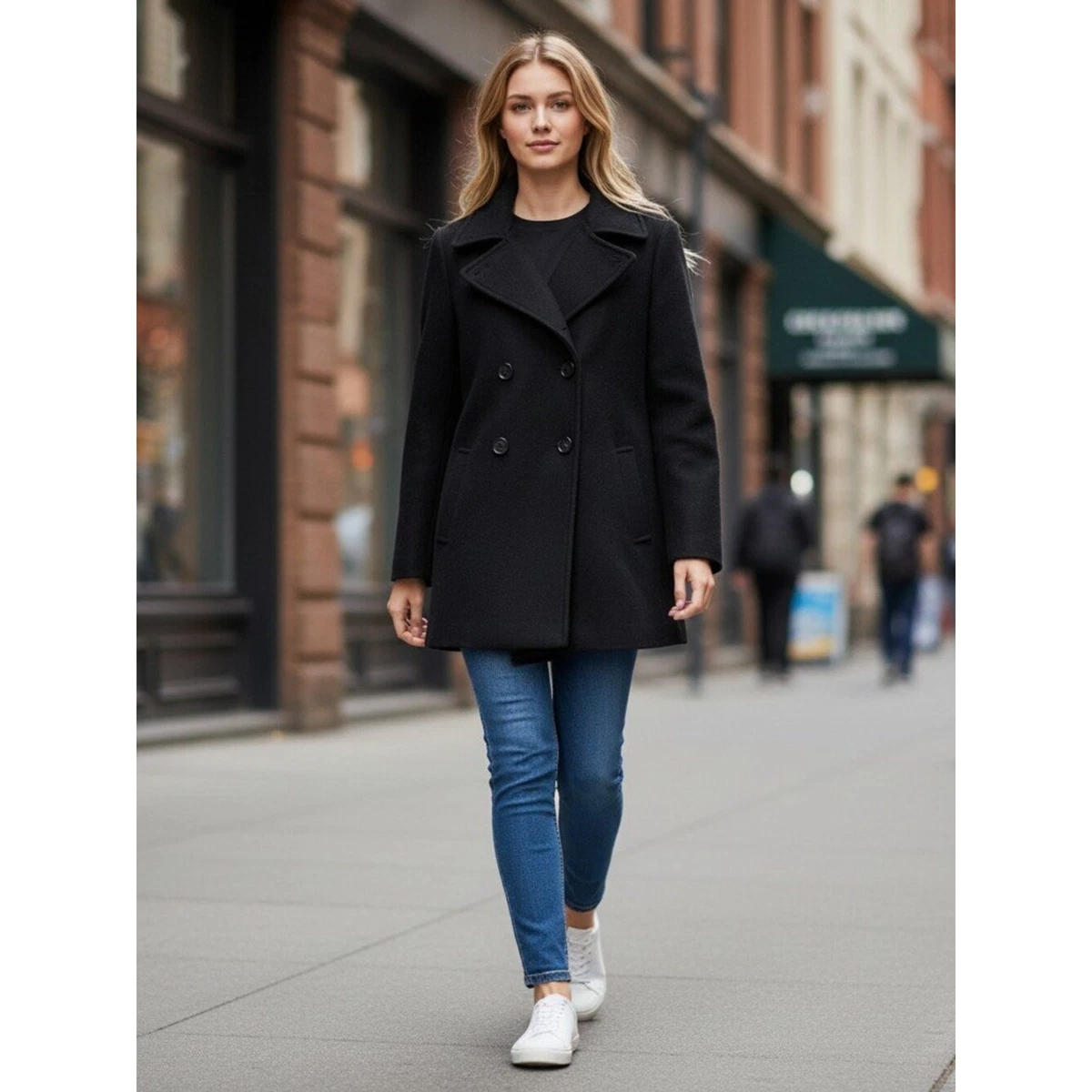 Winter Jackets Old Navy Black Coat NWT Old Navy Black Wool Blend