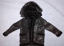 Jordan Craig - Denali Shearling Jacket -Black Hooded Faux Fur - Kids size 8