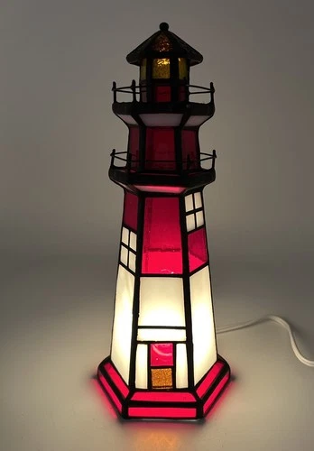 Vintage Lighthouse Stained Glass Meyda Style Tiffany Style Ocean Sea Sailor