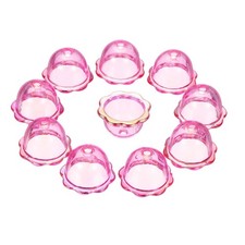 20Pcs Bell Flower Beads, Acrylic Flower Caps Floral Beads, Dark Pink