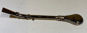Classic Metal Bombilla For Yerba Mate By Rule MAR Argentina 1950’s 6”L