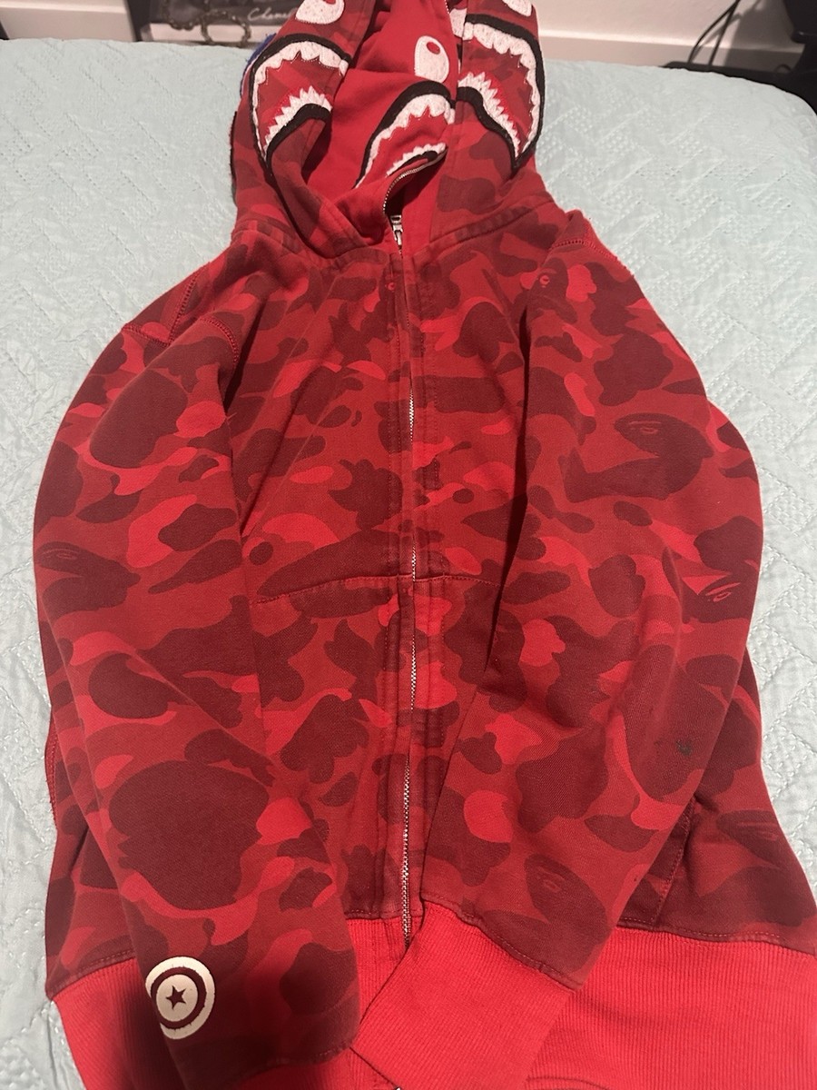 bape color camo shark wide full zip double hoodie size m | eBay