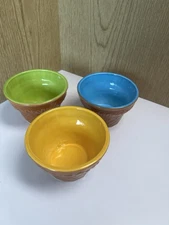 Home Essentials Ceramic Ice Cream Bowls Set of Three