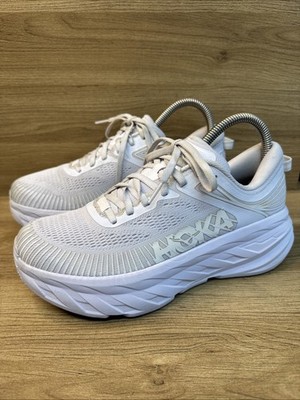 Hoka One Bondi 7 Women's Size 8 WWH White Running Shoes 1110519