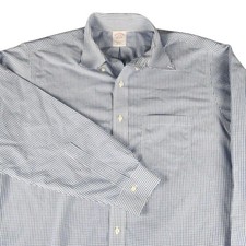 Brooks Brothers Dress Shirt Mens 16 34/35 Blue Button Down Non Iron Long Sleeve