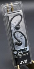 JVC HA-EBX5-B BLACK In-Ear Sports Headphones Sweat  Splash Proof Hooks NOS NEW