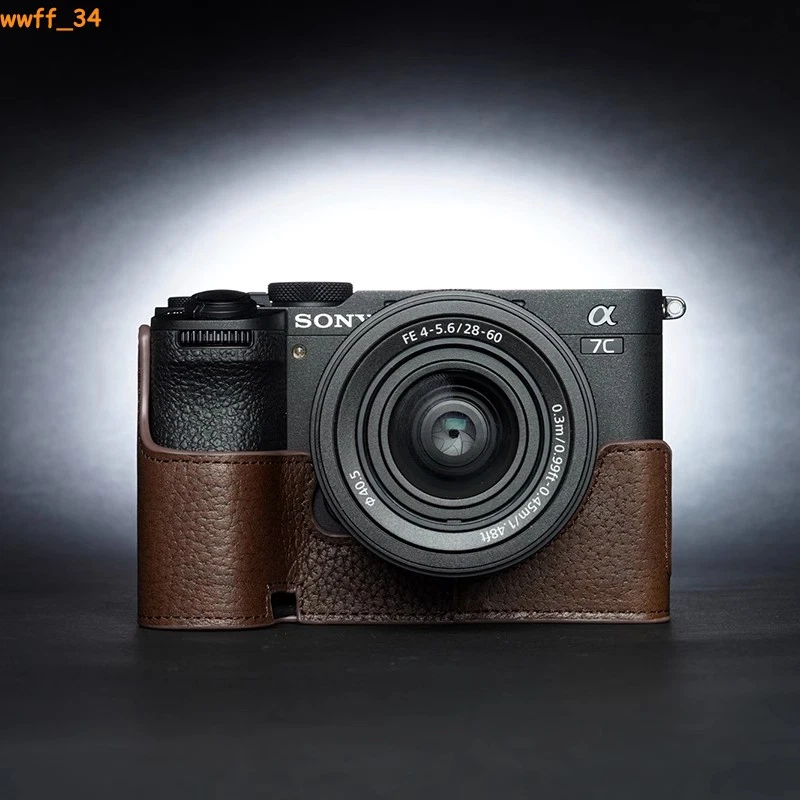 Media Funda para Sony A7C2 A7CR A7CII Retro Cuero Cámara Cubierta TP Estuche Hecho a Mano Foto 2 de 4