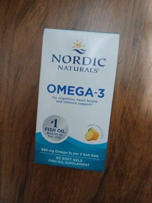 Nordic Naturals Omega-3 60 Soft Gels Fish Oil Supplements Exp 10/2026 (G2)