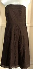 Boho Style J Crew Dress Sz 2 Brown Prom Dance 100% Cotton Fit & Flare Strapless