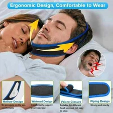 Snore Stop Anti Snoring Chin Strap Sleep Apnea Belt Snoreless Sleep Jaw Solution