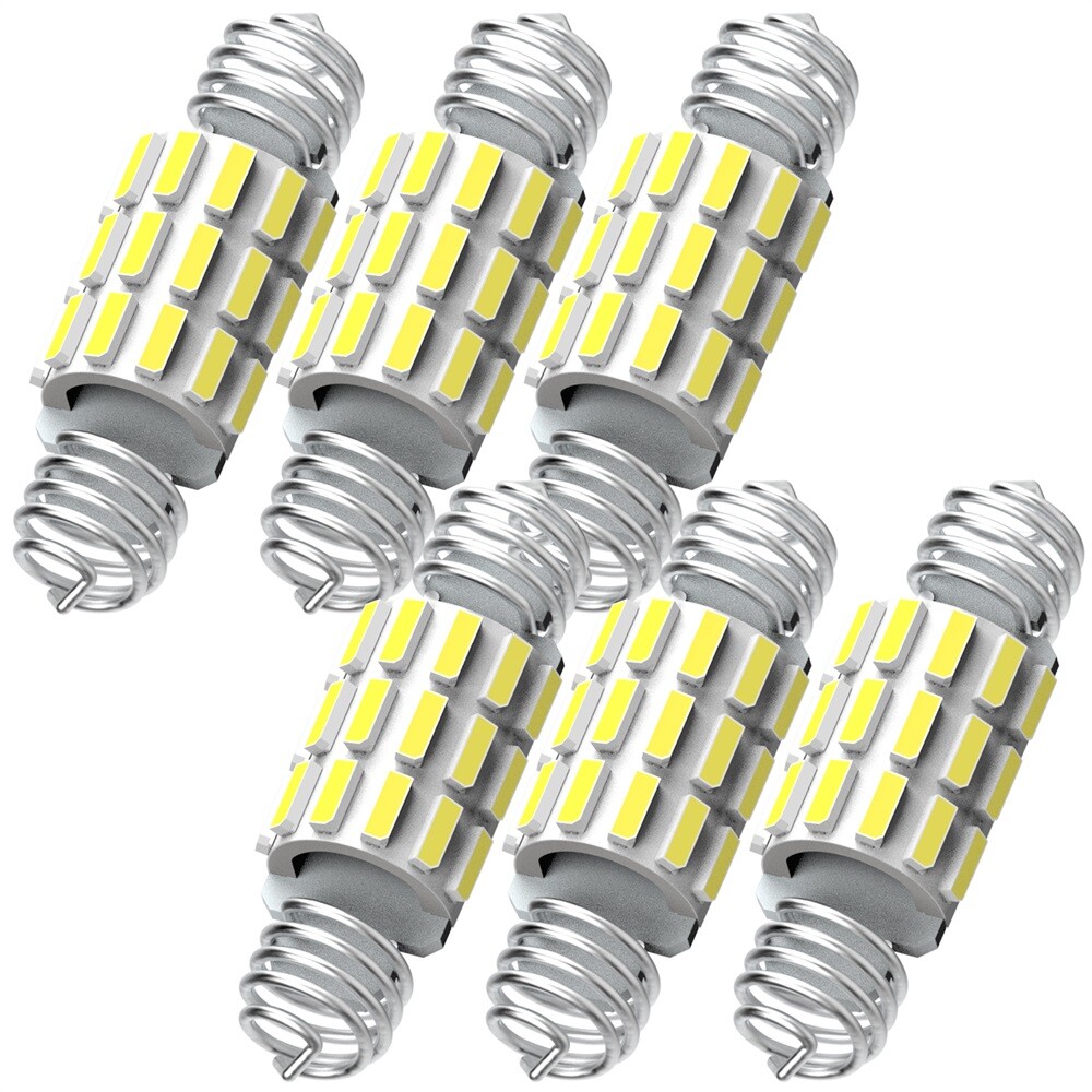 6 White 31-36MM DE3175 DE3022 LED Bulb Car Interior Map Dome Door Reading Lights