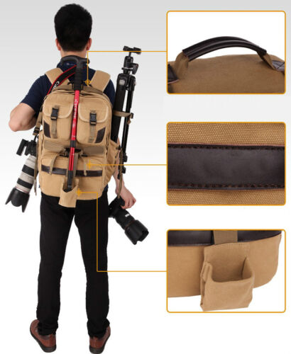 Professional Camera Backpack DSLR SLR Camcorder Travelling Shoulder Bag Black - Picture 10 of 12